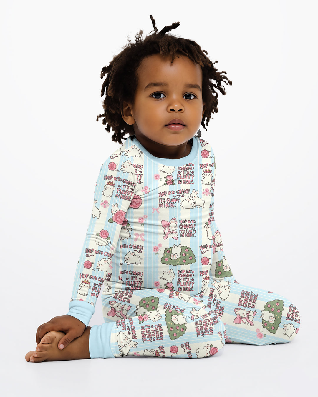 Hop Into Chaos Bamboo Two Piece Long Sleeve Pajama Set