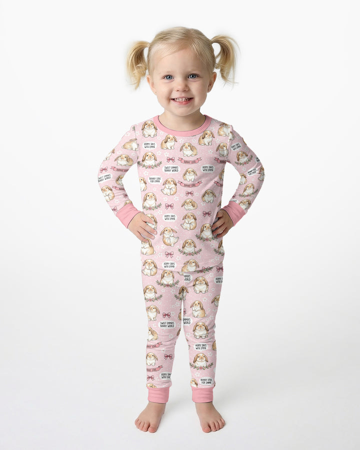 Sweet Bunny Worlds Bamboo Two Piece Long Sleeve Pajama Set