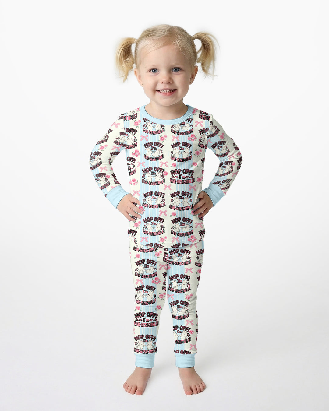 Bunny Besties Bamboo Two Piece Long Sleeve Pajama Set