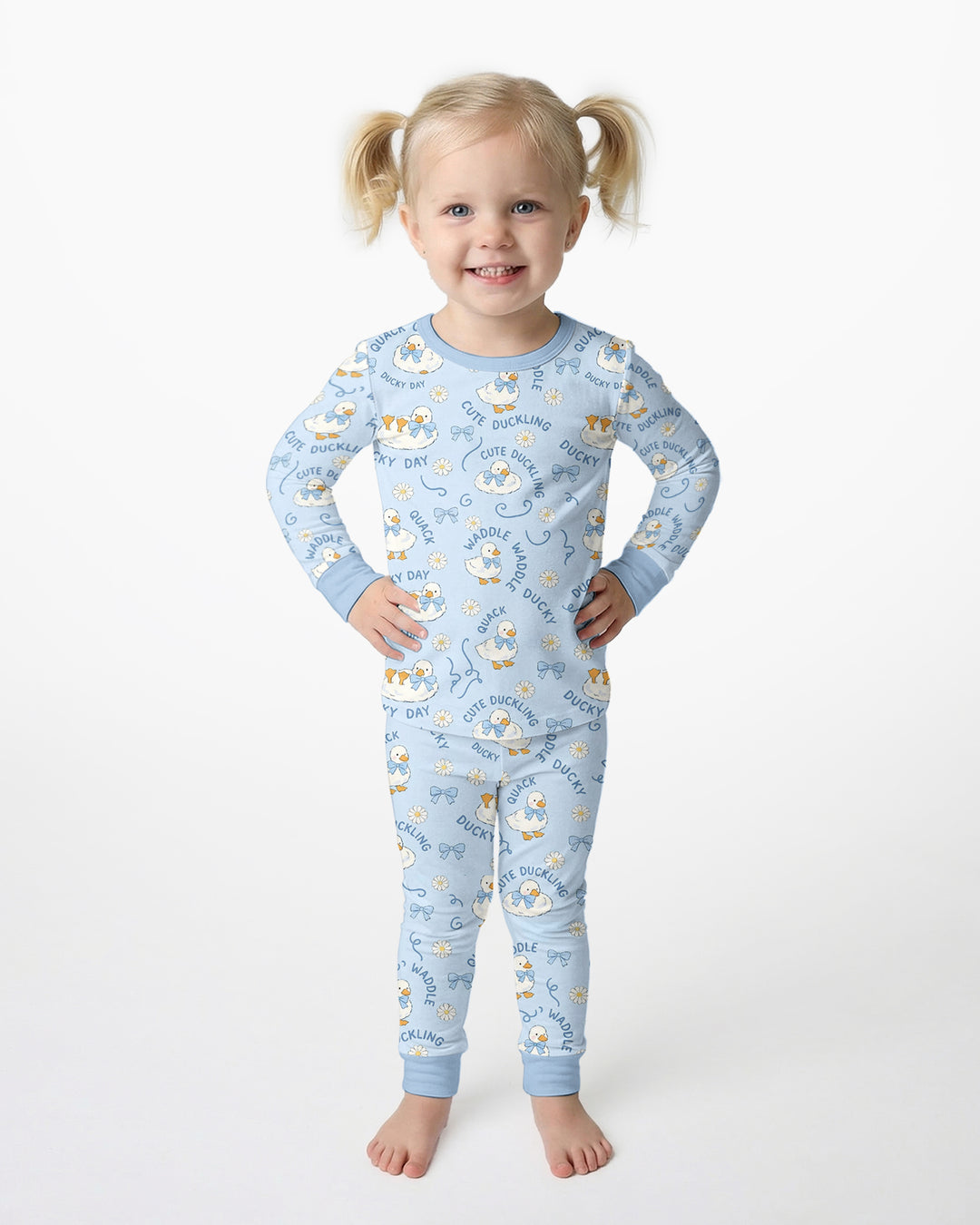 Happy Ducky Day Bamboo Two Piece Long Sleeve Pajama Set
