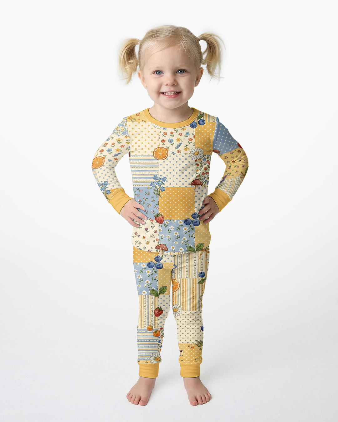 Lavender Orange Jam Bamboo Two Piece Long Sleeve Pajama Set