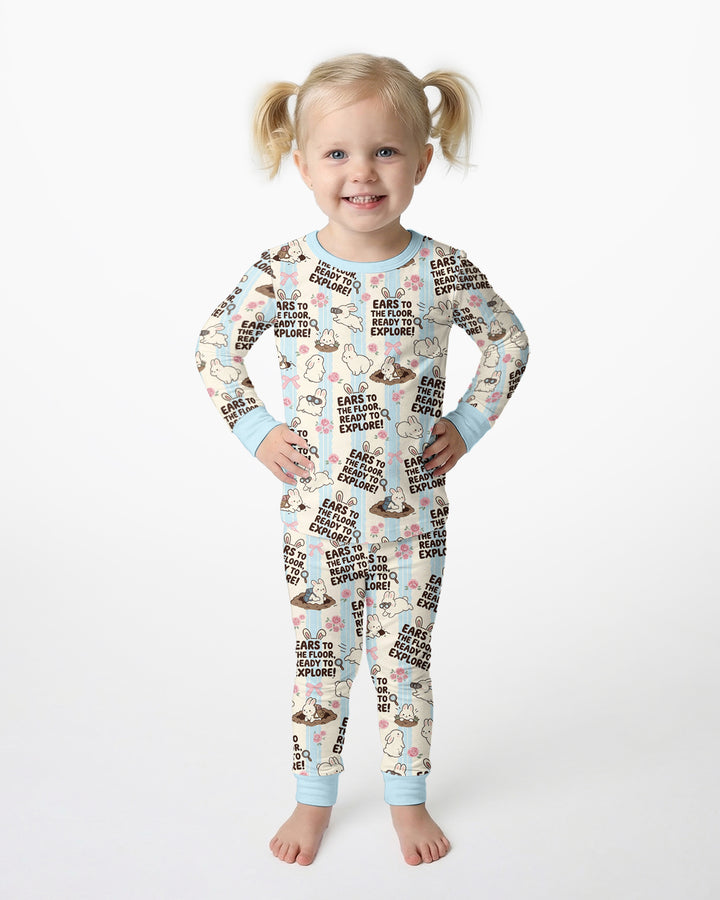 Ears To The Floor Bamboo Two Piece Long Sleeve Pajama Set