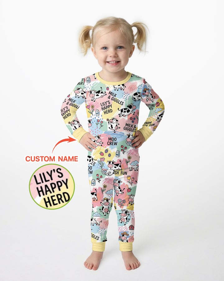 Custom Name Can’t Keep Us In The Barn Bamboo Two Piece Long Sleeve Pajama Set
