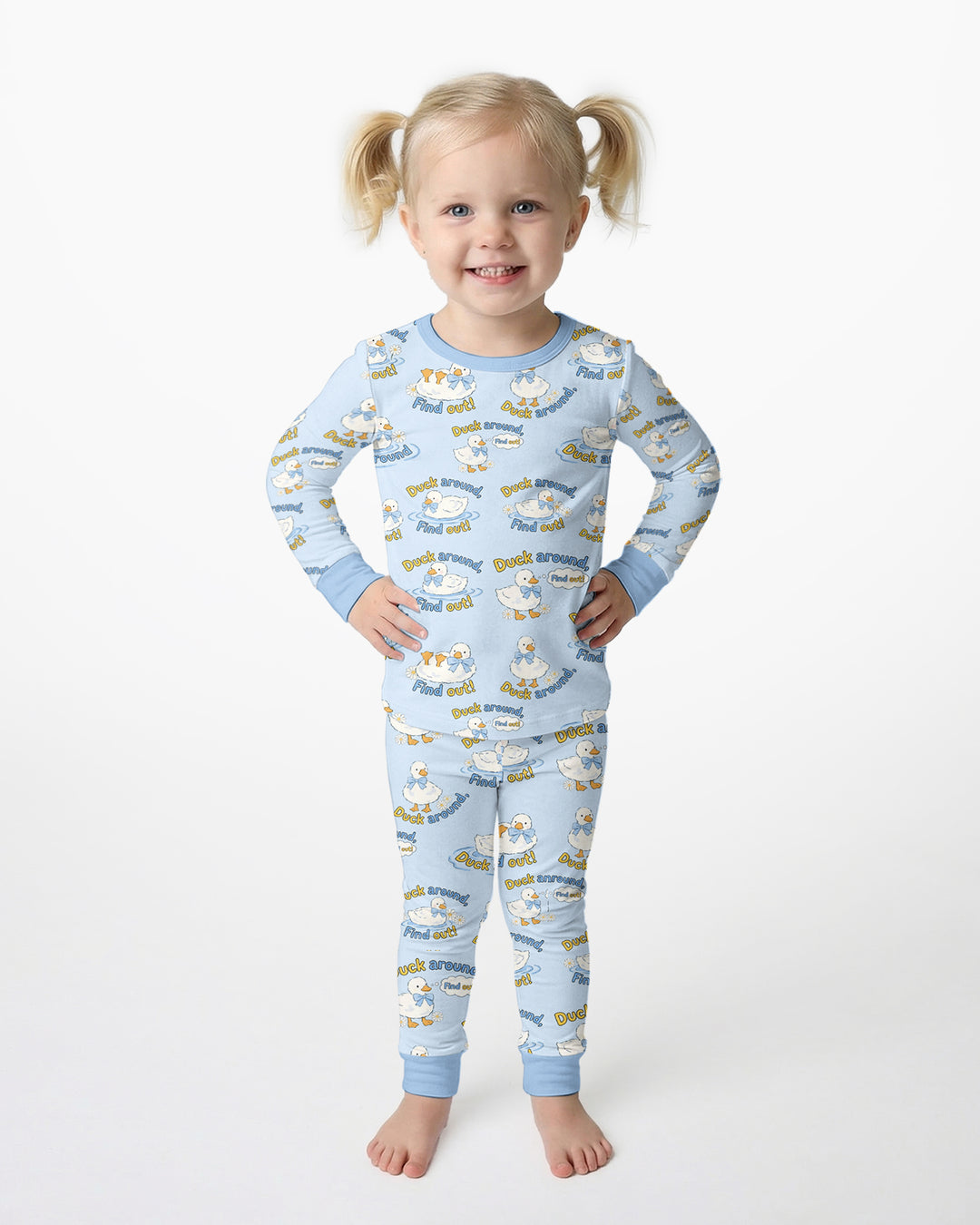 The Duck Around Bamboo Two Piece Long Sleeve Pajama Set