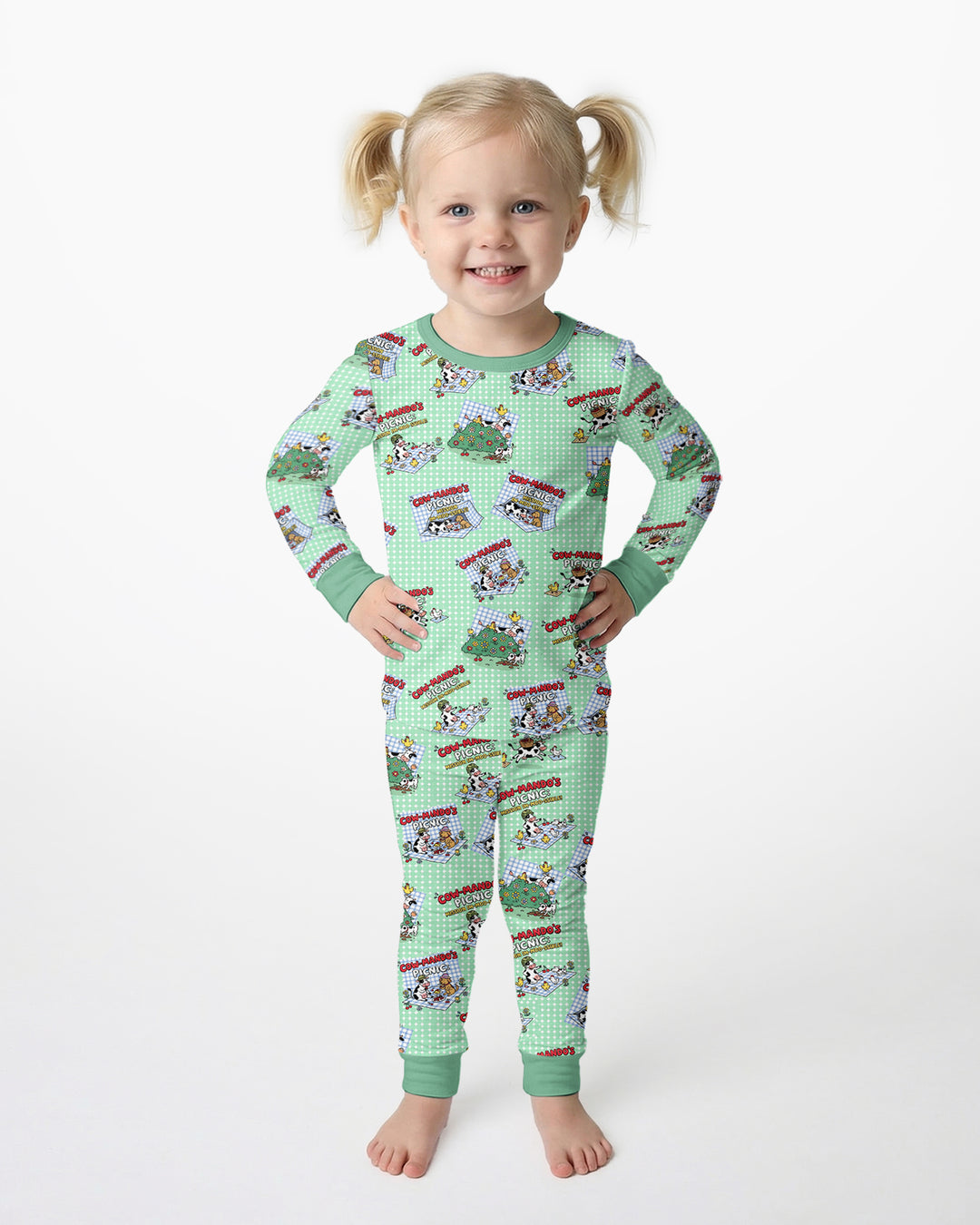 Mission Im-moo-sible Bamboo Two Piece Long Sleeve Pajama Set