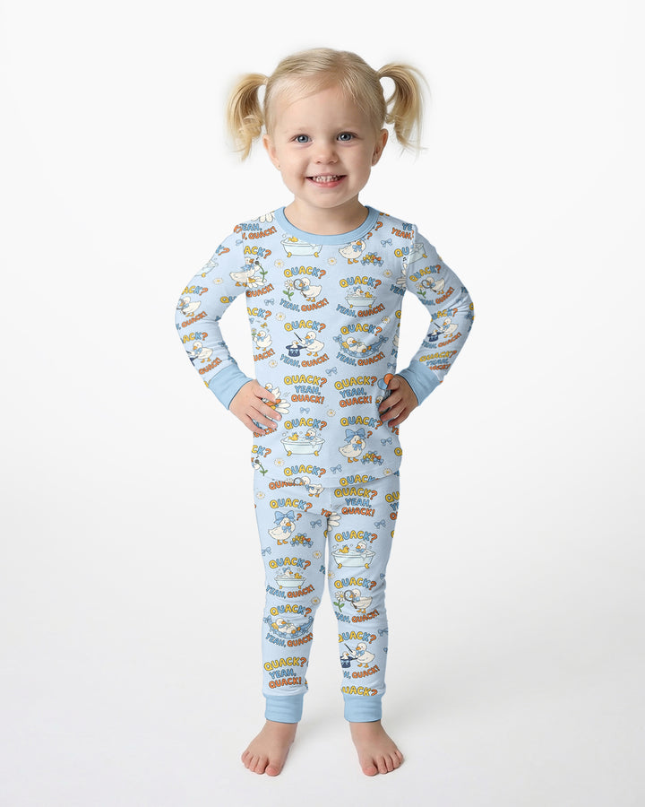 Yeah Quack Show Bamboo Two Piece Long Sleeve Pajama Set
