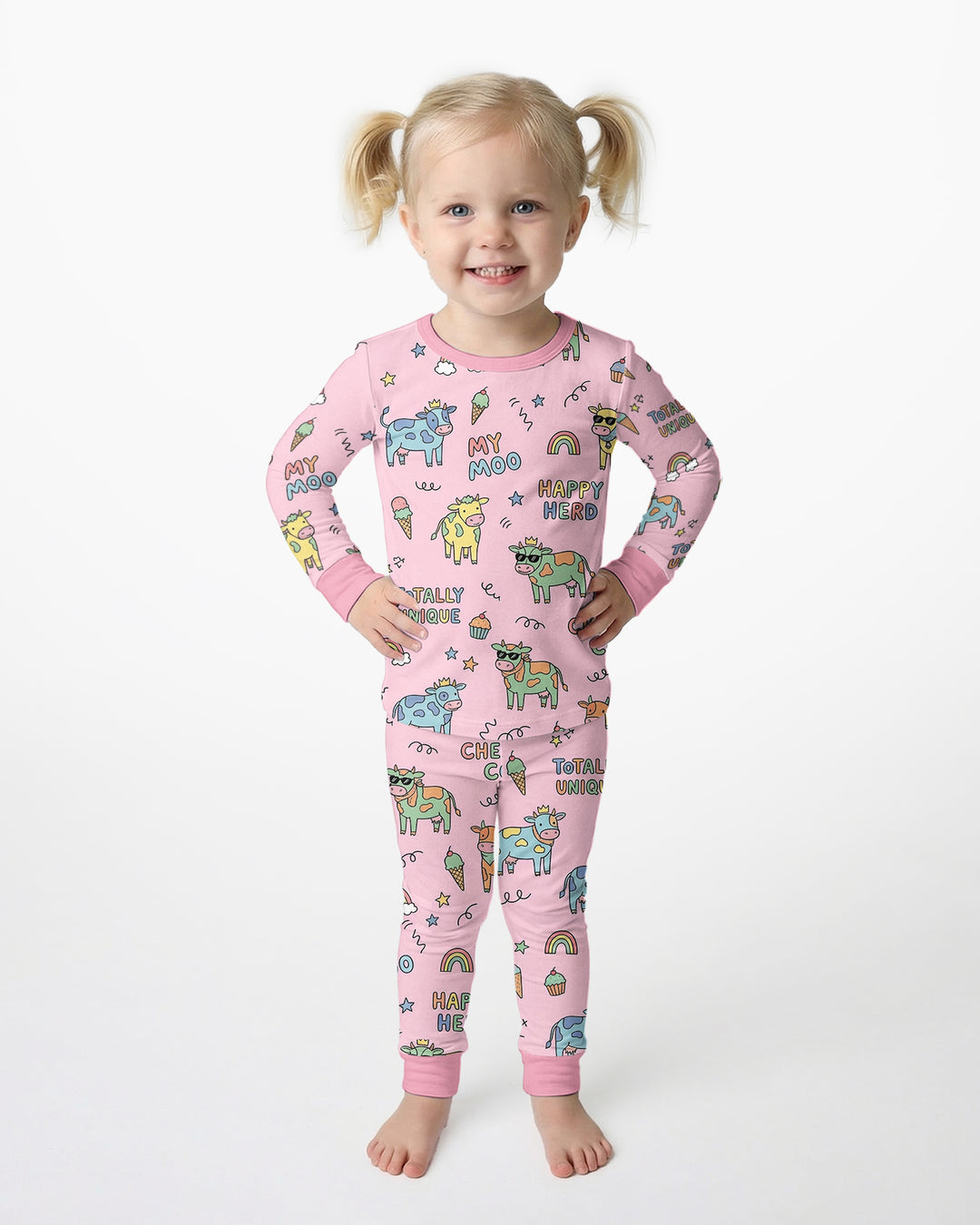 Not Your Ordinary Cow Bamboo Two Piece Long Sleeve Pajama Set