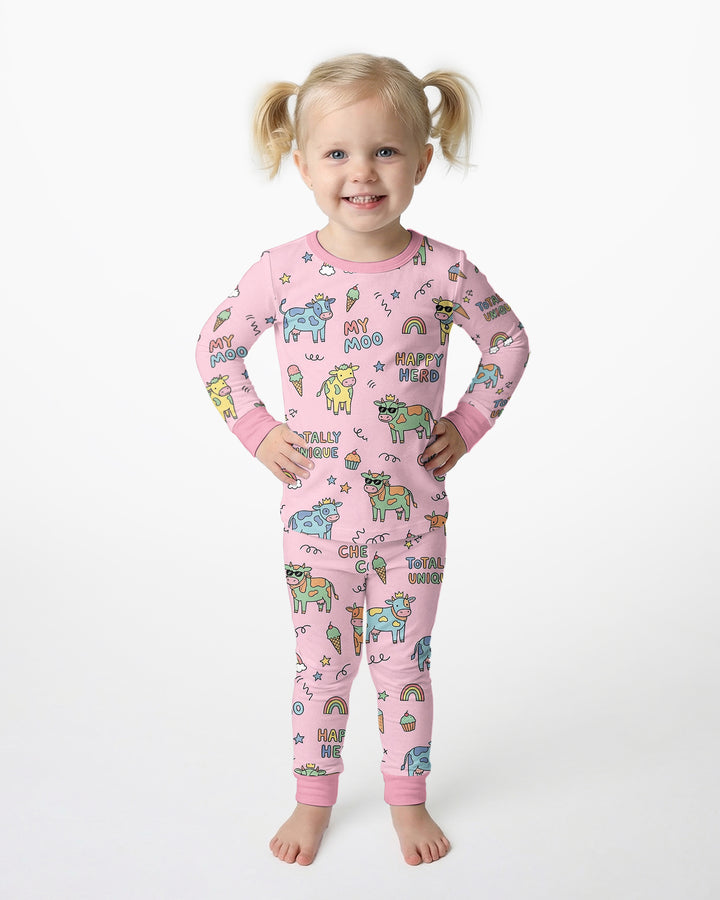Not Your Ordinary Cow Bamboo Two Piece Long Sleeve Pajama Set