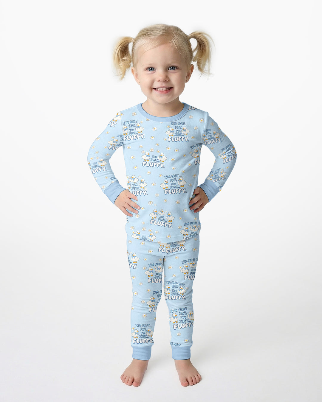 Not Fat Just Fluffy Bamboo Two Piece Long Sleeve Pajama Set