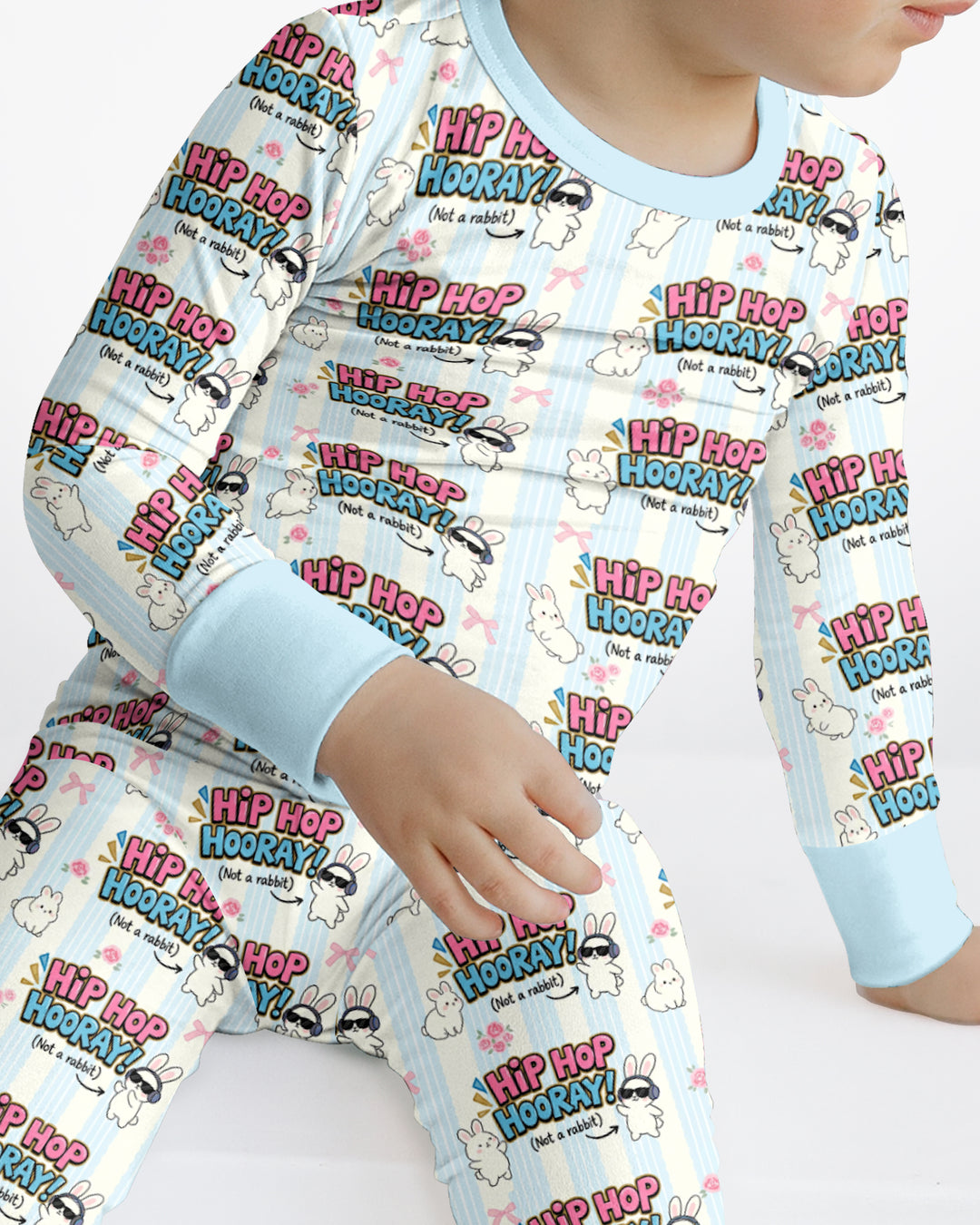 Hip Hop Bunny Bamboo Two Piece Long Sleeve Pajama Set