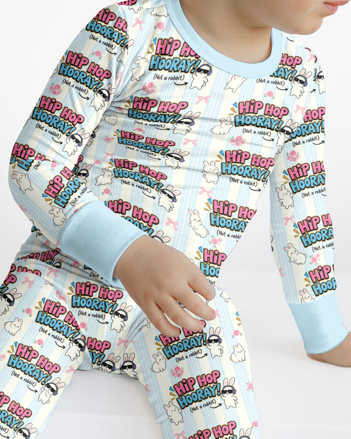 Hip Hop Bunny Bamboo Two Piece Long Sleeve Pajama Set