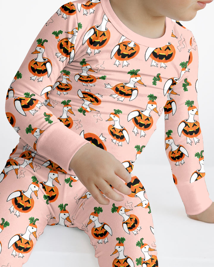 Spooky Duckling Waddle Bamboo Two Piece Long Sleeve Pajama Set
