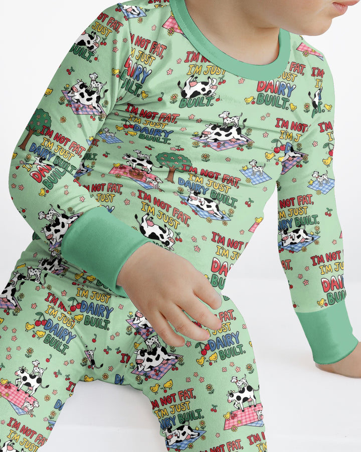 I'm Not Fat I'm Just Dairy Built Bamboo Two Piece Long Sleeve Pajama Set