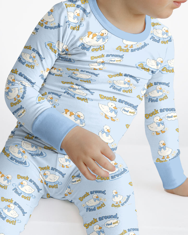 The Duck Around Bamboo Two Piece Long Sleeve Pajama Set