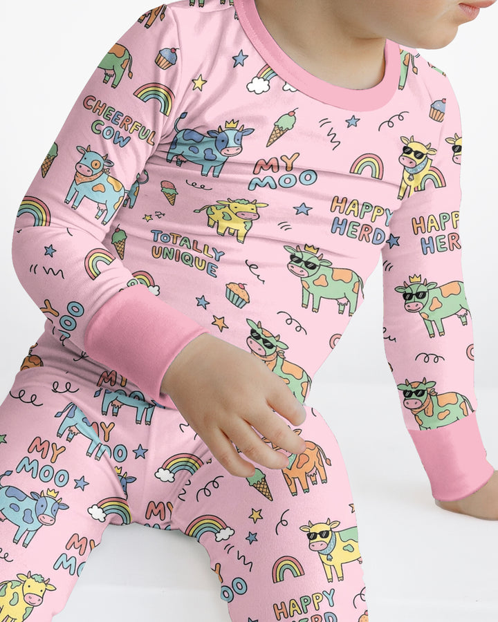 Not Your Ordinary Cow Bamboo Two Piece Long Sleeve Pajama Set