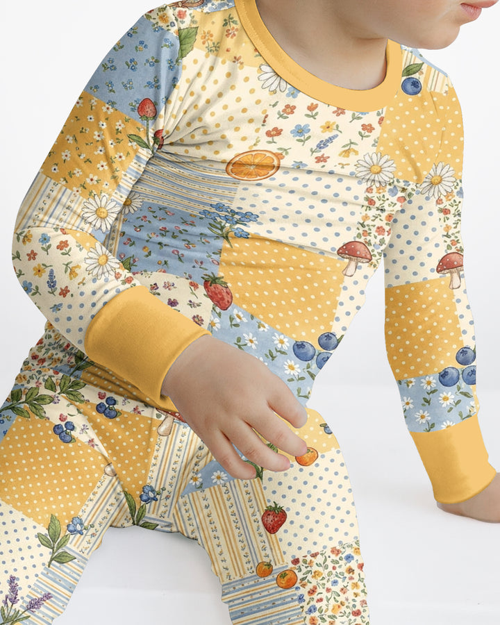 Lavender Orange Jam Bamboo Two Piece Long Sleeve Pajama Set