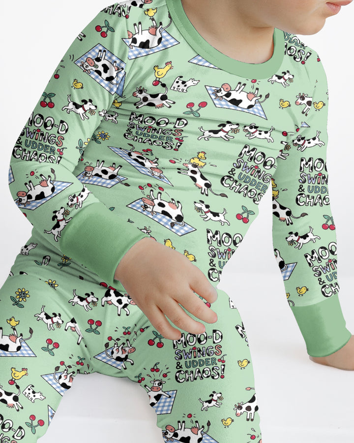 The Udderly Secret Journal Bamboo Two Piece Long Sleeve Pajama Set