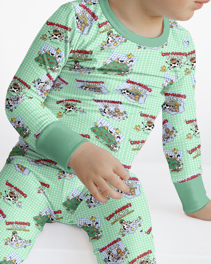 Mission Im-moo-sible Bamboo Two Piece Long Sleeve Pajama Set