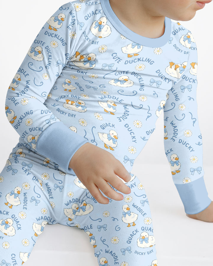 Happy Ducky Day Bamboo Two Piece Long Sleeve Pajama Set