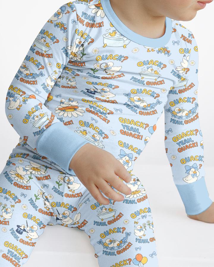 Yeah Quack Show Bamboo Two Piece Long Sleeve Pajama Set