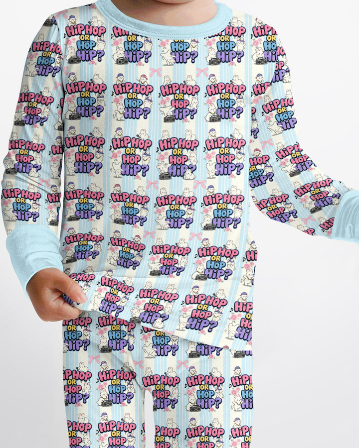 Boombox Bunny Bamboo Two Piece Long Sleeve Pajama Set