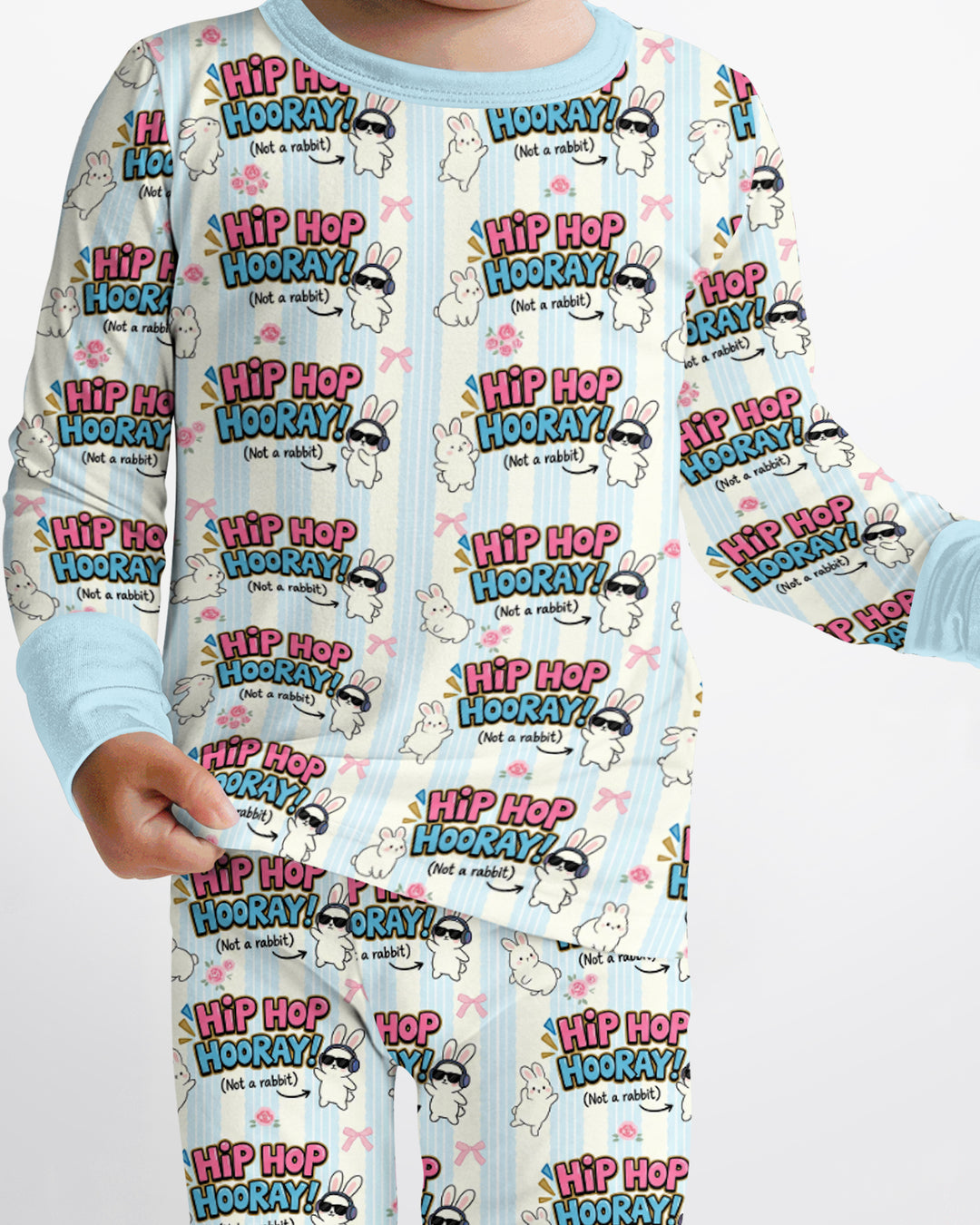 Hip Hop Bunny Bamboo Two Piece Long Sleeve Pajama Set