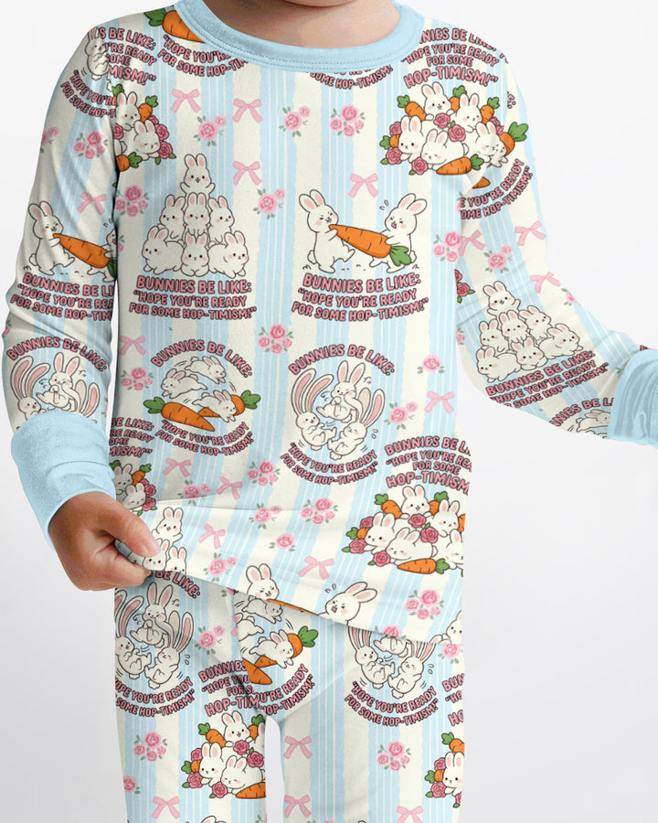 Hop-timism Bamboo Two Piece Long Sleeve Pajama Set