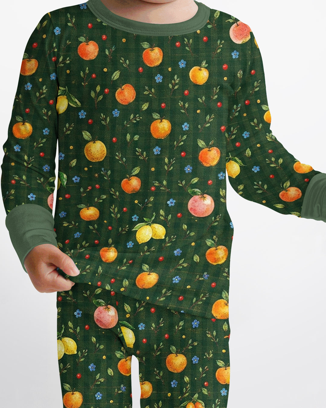 Forest Orange Bamboo Two Piece Long Sleeve Pajama Set