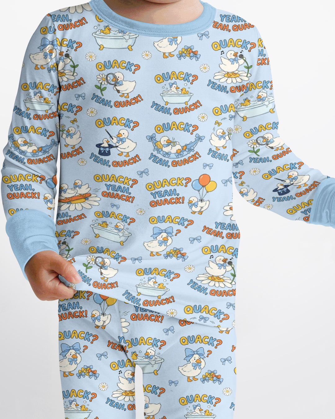 Yeah Quack Show Bamboo Two Piece Long Sleeve Pajama Set