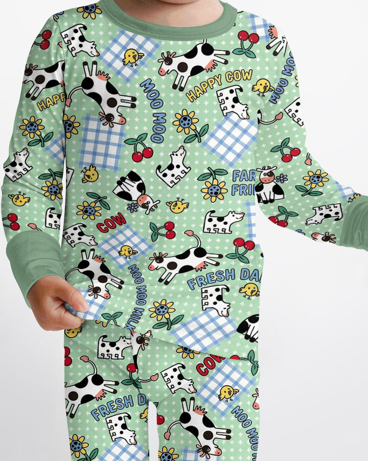 Moo Moo Chick Bamboo Two Piece Long Sleeve Pajama Set