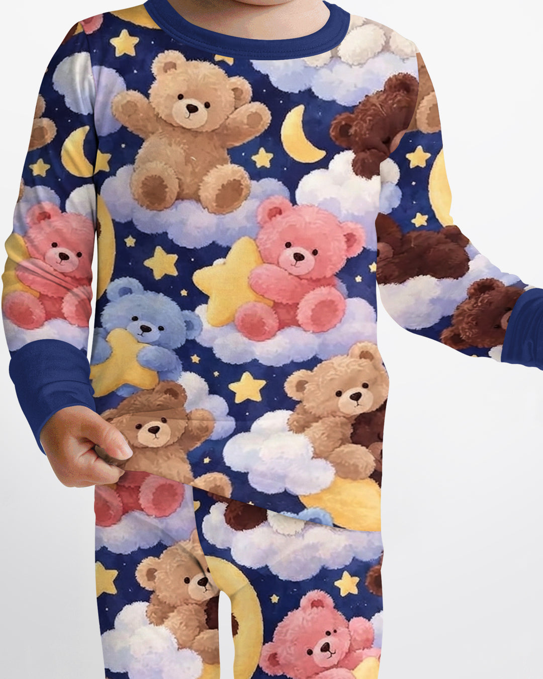 No Gravity Teddy Snooze Bamboo Two Piece Long Sleeve Pajama Set