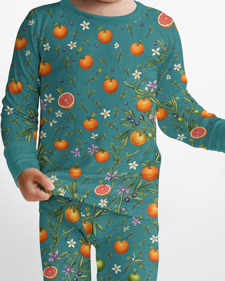 Fresh Citrus Breeze Bamboo Two Piece Long Sleeve Pajama Set