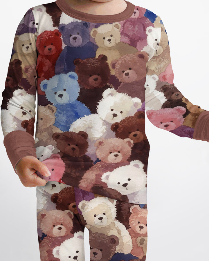 Teddy Bear Hug Jam Bamboo Two Piece Long Sleeve Pajama Set