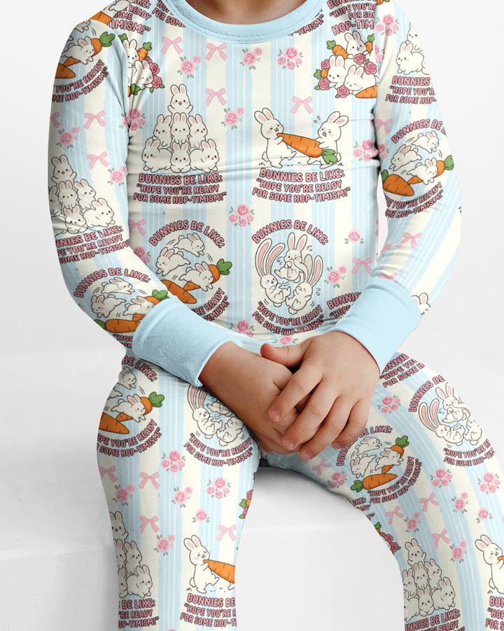 Hop-timism Bamboo Two Piece Long Sleeve Pajama Set