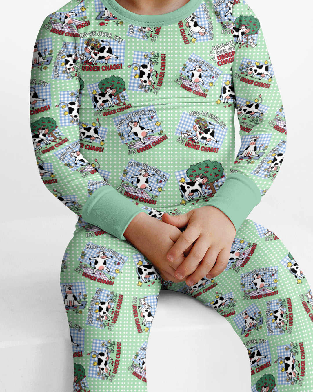 Udder Chaos Bamboo Two Piece Long Sleeve Pajama Set