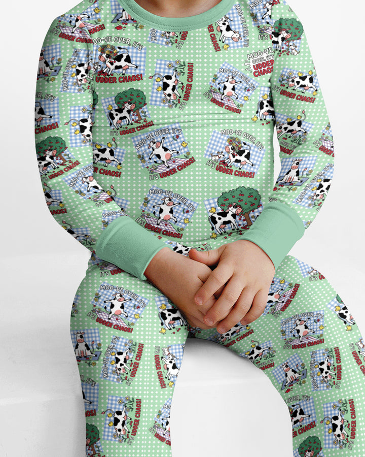 Udder Chaos Bamboo Two Piece Long Sleeve Pajama Set
