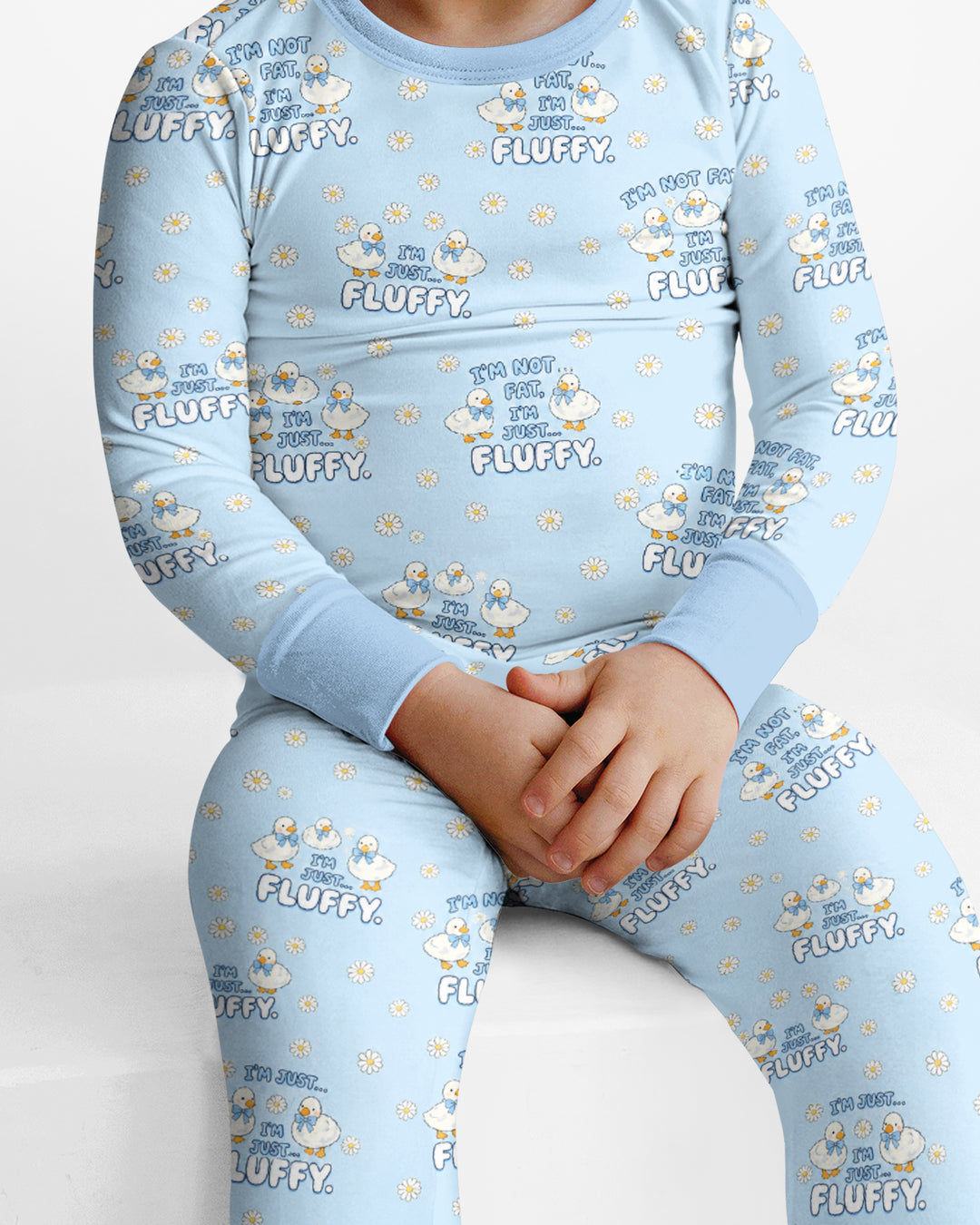 Not Fat Just Fluffy Bamboo Two Piece Long Sleeve Pajama Set