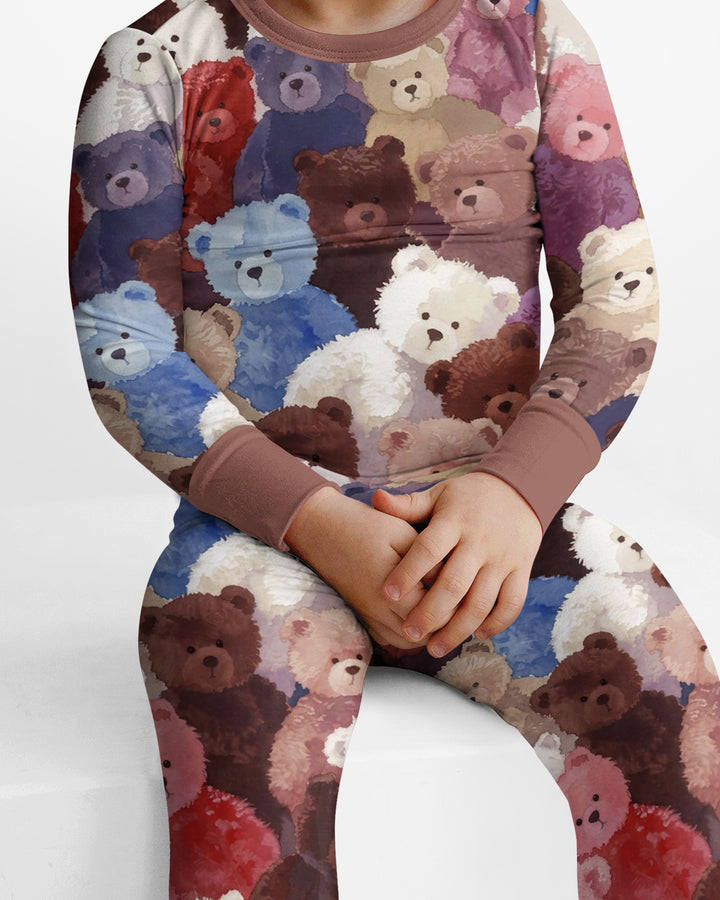 Teddy Bear Hug Jam Bamboo Two Piece Long Sleeve Pajama Set