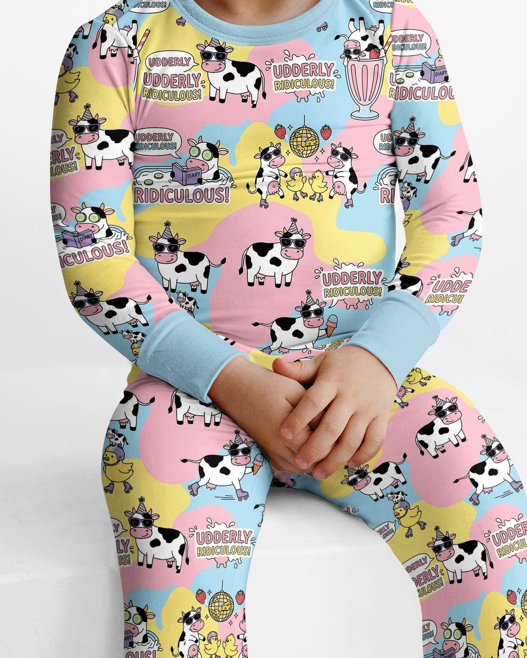 Too Ridiculous To Moo Bamboo Two Piece Long Sleeve Pajama Set