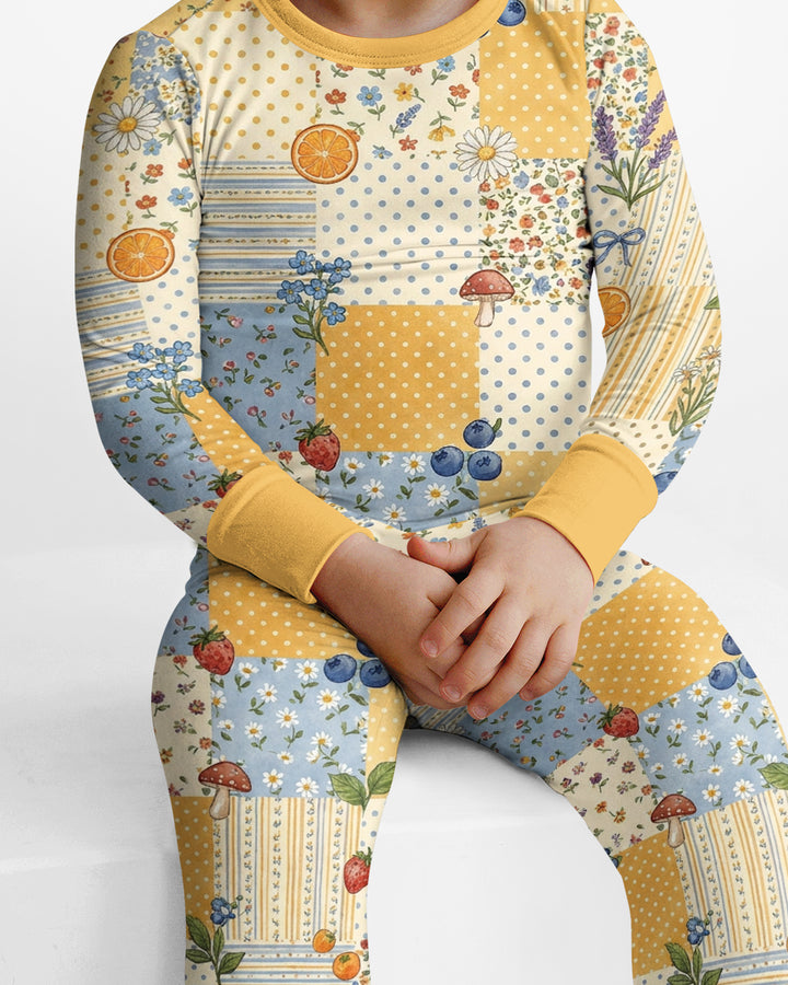 Lavender Orange Jam Bamboo Two Piece Long Sleeve Pajama Set