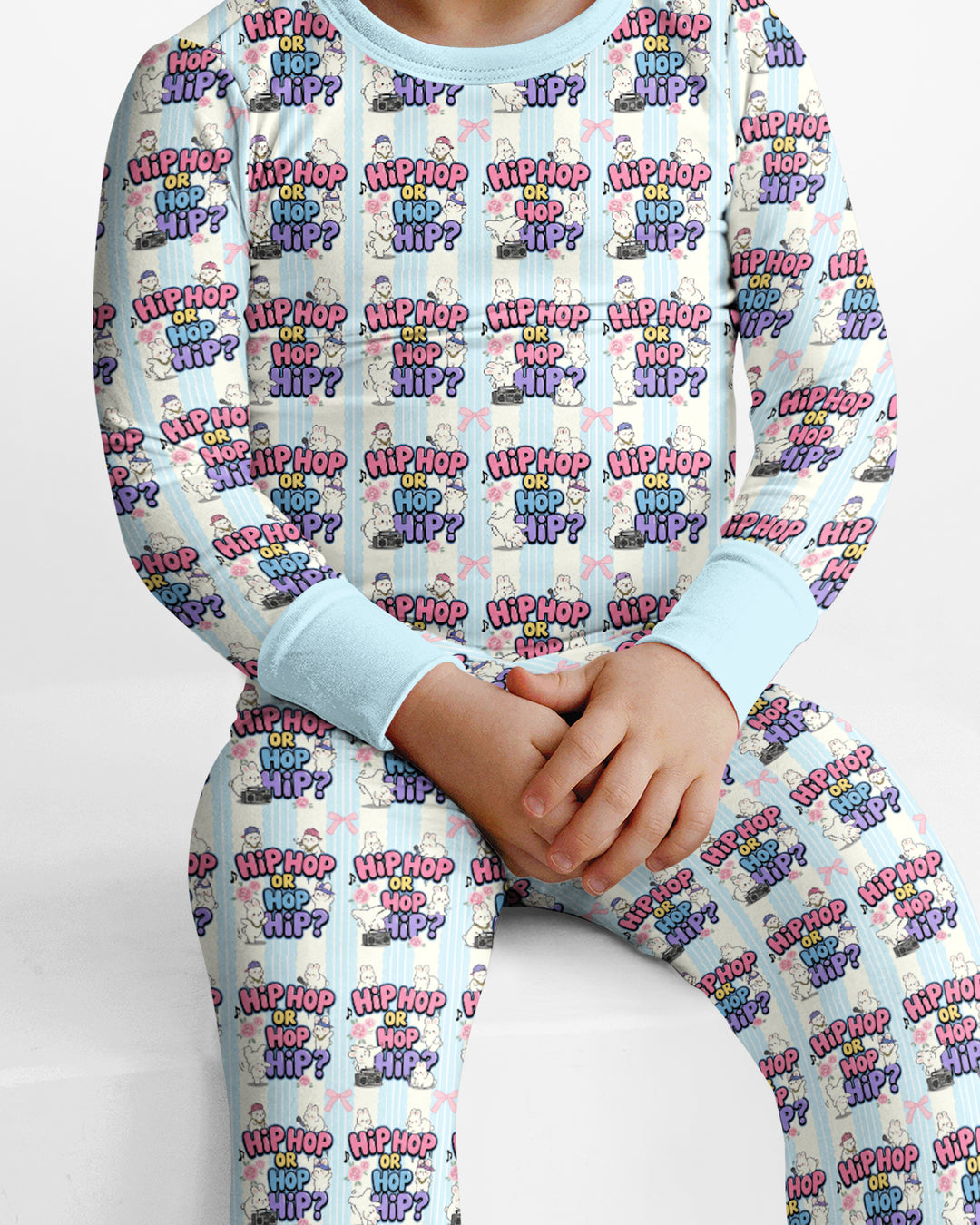 Boombox Bunny Bamboo Two Piece Long Sleeve Pajama Set