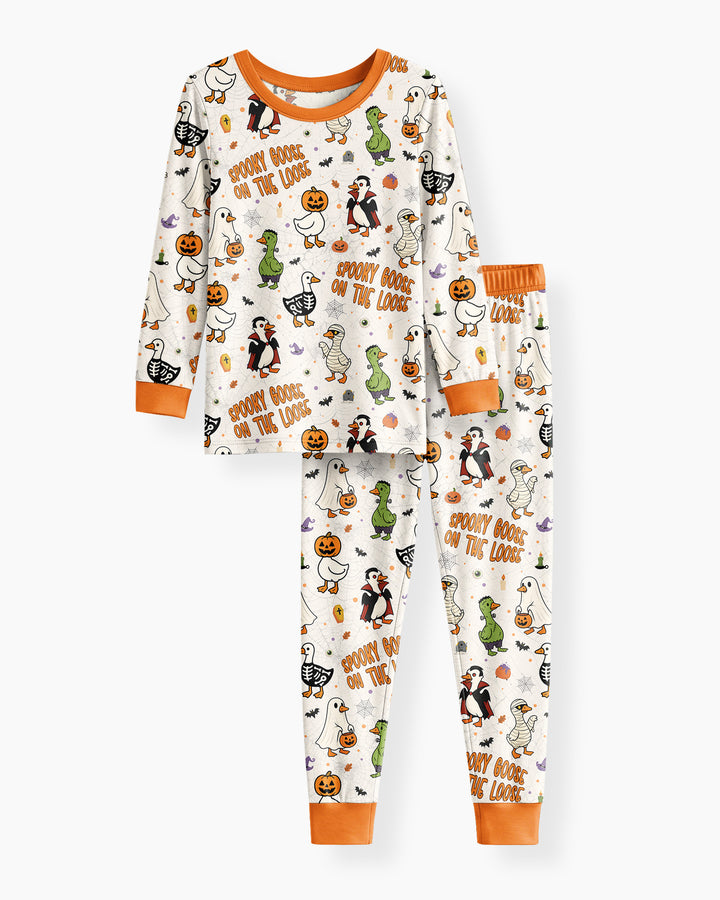 Spooky Goose on the Loose Bamboo Two Piece Long Sleeve Pajama Set
