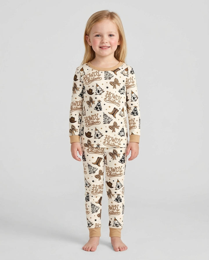 Coquette Western Howdy Christmas Bamboo Two Piece Long Sleeve Pajama Set