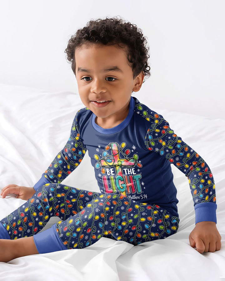 Christian Cross Be The Light Bamboo Two Piece Long Sleeve Pajama Set