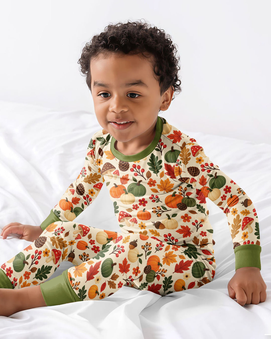Cozy Forest Fall Bamboo Two Piece Long Sleeve Pajama Set