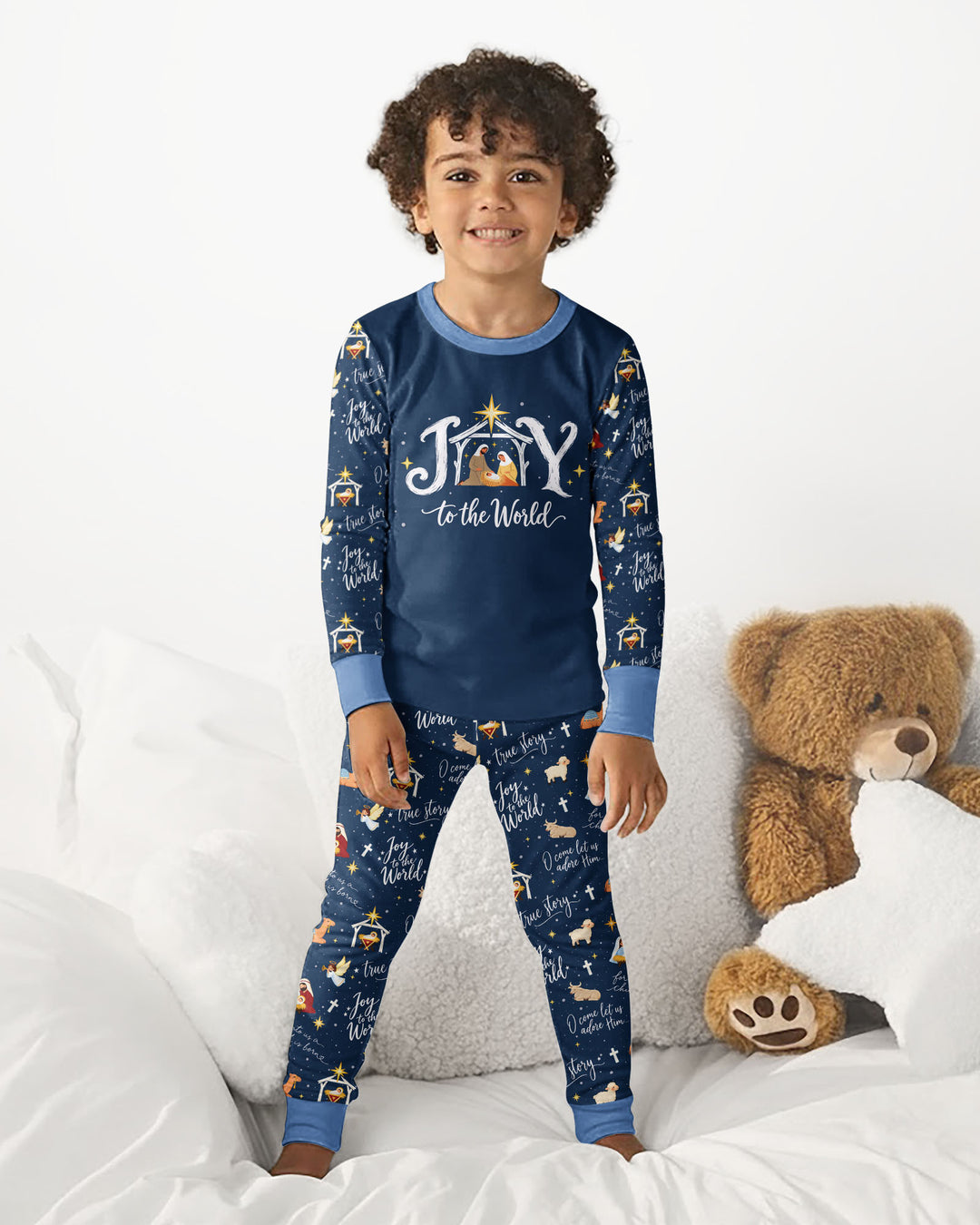 Joy To The World Bamboo Two Piece Long Sleeve Pajama Set