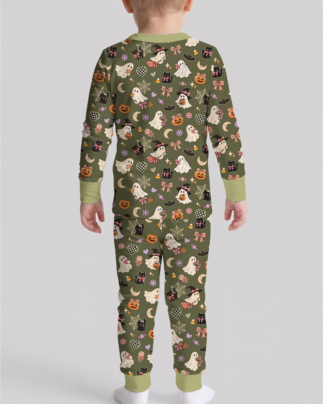 Retro Groovy Coquette Halloween Bamboo Two Piece Long Sleeve Pajama Set