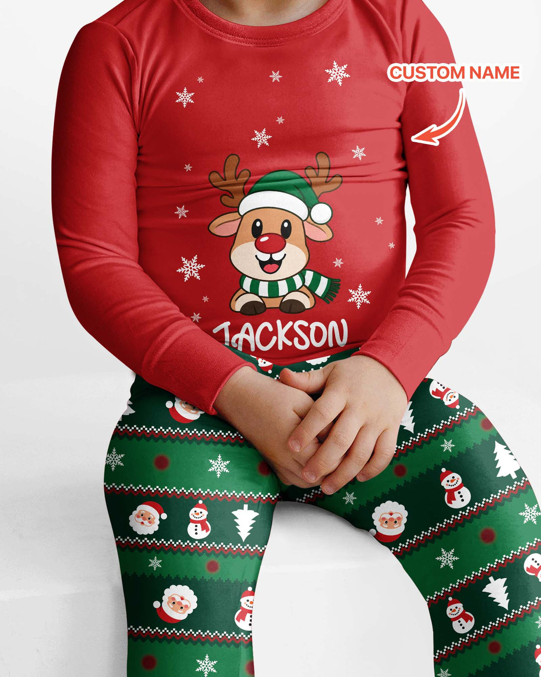 Merry Reindeer Bamboo Two Piece Long Sleeve Pajama Set