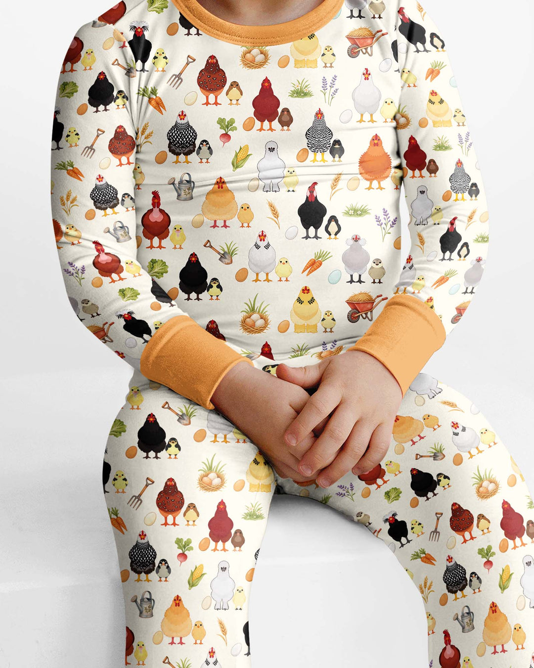 Chicks & Eggs Bamboo Two Piece Long Sleeve Pajama Set