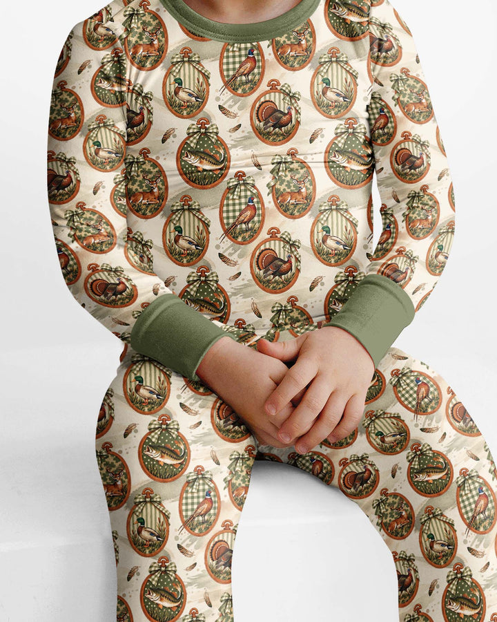 It's Hunting Season Vintage Bamboo Two Piece Long Sleeve Pajama Set